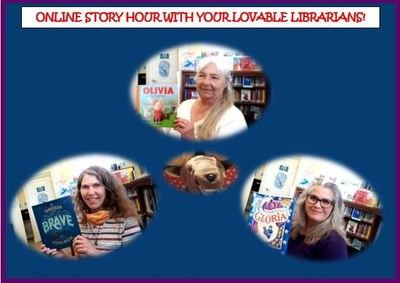 onlinestoryhourwithlovablelibrarians.jpeg Online Story Hour with our Lovable Librarians infographic